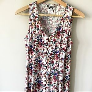 Vintage 90s cottage core floral button front dress